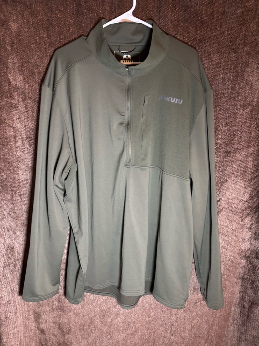 KUIU Olive Green Performance Pullover with Logo